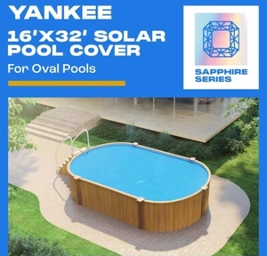 16x32 Ft Solar Pool Cover for Above Ground Pool Oval Sapphire Series YPC-SO-1632 - Picture 1 of 5