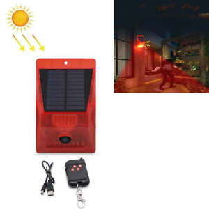 129dB Solar Alarm Light Human Body Induction Remote Control Alarm Farm Anti-thef