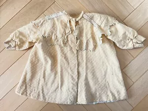Jolie Cape de baptème ancienne pour bébé - broderie dentelle crème - Picture 1 of 8