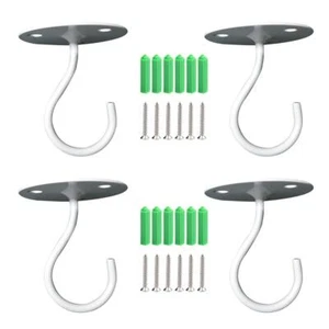 4 Pack Ceiling/Wall Hooks for Hanging Plants Lanterns Bird Feeders Wind Chimes - Picture 1 of 6