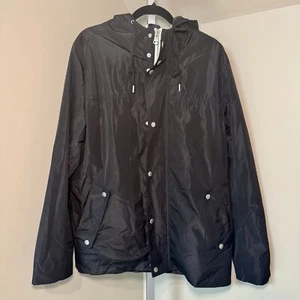 Men’s Cole Haan Signature Packable Hooded Raincoat Size Large Black - Picture 1 of 7