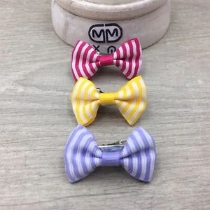 Dog Cat Puppy Kitten Pet Pink Ribbon Lace Hair Clip Clips Bow Bowtie Grooming ST - Picture 1 of 8