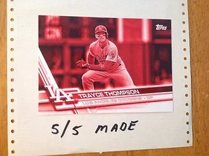 TRAYCE THOMPSON #LAD-12 LA Dodgers 5/5 Made 2017 Topps 5X7 Jumbo Red Version - Picture 1 of 1