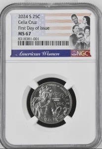 2024 S Celia Cruz Quarter 25C NGC MS67 First Day of Issue - Picture 1 of 2