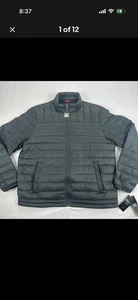 Dockers On-The-Go Down Jacket Men's XL Gray Packable Lightweight Puffer NWT - Picture 1 of 11