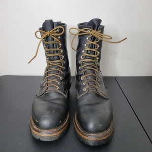 Red Wing Boots 11.5 D Black 9" Logger Lineman Steel Toe Boots 2218 - Picture 1 of 10