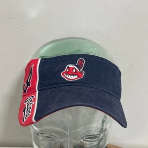 Vintage Cleveland Indians MLB Baseball Visor Chief Wahoo Logo Hat Cap - Picture 1 of 6