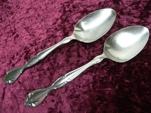 CANTATA 2 Large Serving Spoons Oneida Community Stainless USA - Picture 1 of 3