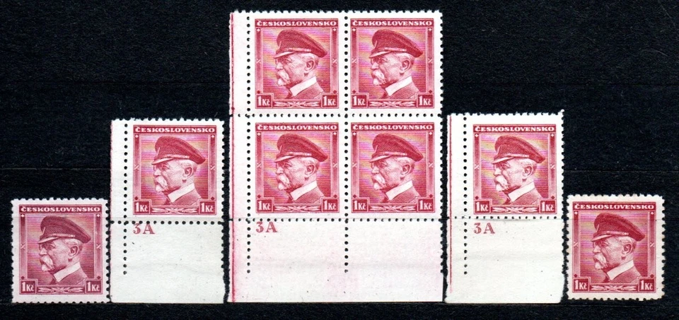 Checoslovaquia, T.G. Masaryk Mi. 350 placa marca 3A Foto 1 de 1