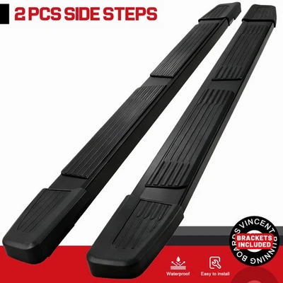 For 2004-2024 Nissan Titan Crew Cab Running Boards BLK 6" Side Step Nerf Bar S Foto 1 de 4