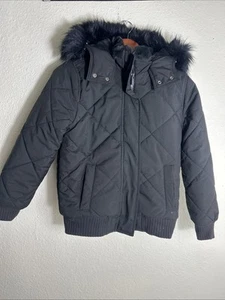 Abercrombie Fitch Kids 11/12 Full Snap Parka Coat Faux Fur Lined Polyester - Picture 1 of 20