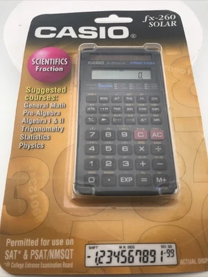 RARE CASIO fx-260 Super Solar Scientific Fraction Trigonometry Calculator - Image 1 of 3