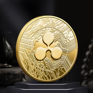Moneda ondulada artesanal de metal de 10 piezas XRP placa de oro conmemorativa coleccionable - Imagen 1 de 7