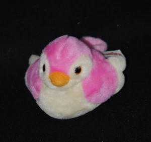 Peluche doudou oiseau sonore siffleur GIPSY jaune rose yeux durs NEUF - Picture 1 of 2