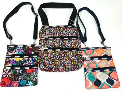 Lot of Three Le Sport Sac Floral & Geo Crossbody and Make Up Bags Look New - Image 1 of 4