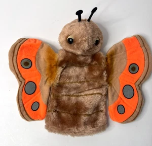 VINTAGE 1982 DAKIN Butterfly Moth Hand Puppet 12” Stuffed Plush Plastic Eyes - Picture 1 of 9