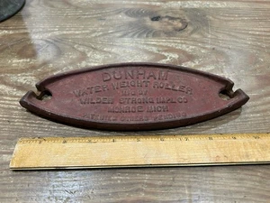 Vintage DUNHAM Water Weight Roller Plaque Cast Iron Monroe, Mich. - Picture 1 of 2