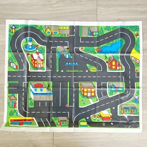 Road Champs City Map Playmat Plastic Vinyl Vintage Toy Cars Play Mat 32" × 39" - Picture 1 of 10