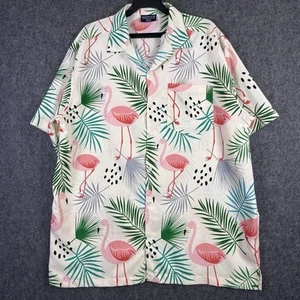Pacific & Co Hawaiian Flamingo Short Sleeve Button Up Shirt Men's L - Picture 1 of 14