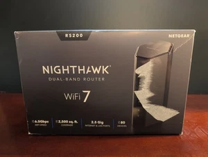 Router NETGEAR Nighthawk BE6500 Doble Banda Wi-Fi 7 Negro Modelo RS200-100NAS ¡LEER! - Imagen 1 de 8