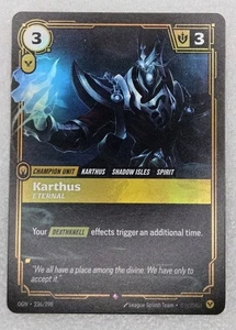Lámina! Tarjeta Riftbound Karthus Origins 236/298 Liga de Leyendas inglesa - Imagen 1 de 2