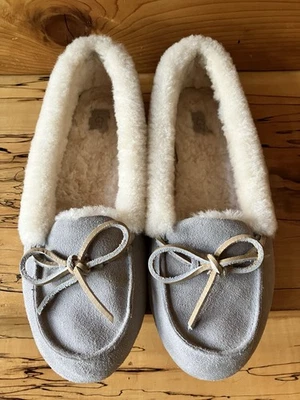 Zapatilla Ugg Solana para mujer 11 gris mocasín gamuza cuero fondo de goma  Foto 1 de 4