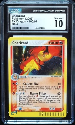 Charizard 100/97 CGC 10 Gem Mint EX Dragon Pokemon Card - Image 1 of 4