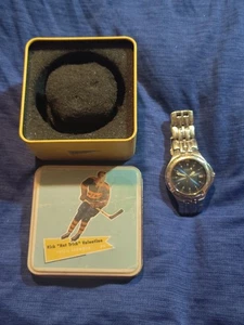 Vintage Fossil Steel Cobalt Blue Snowmen Wrist Watch PR 5196 W/ Original Tin HTF - Picture 1 of 21