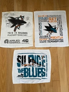 lot of 3 Different San Jose SJ Sharks Playoff Rally or Game Towels SGA FREE SHIP - Picture 1 of 1