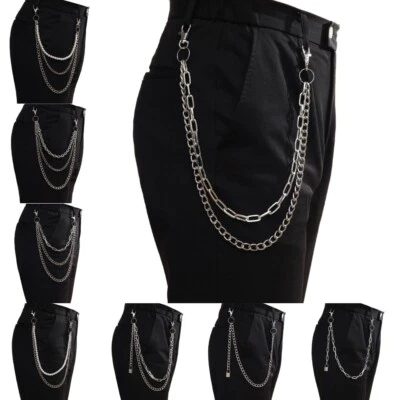 Portachiavi catena pantaloni punk per donna pantaloni catena multistrato cint... - Immagine 1 di 4