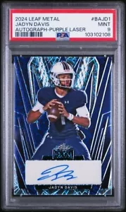 PSA 9 2024 Leaf Metal Football JADYN DAVIS Auto /4 Michigan Wolverines NCAA - Picture 1 of 3