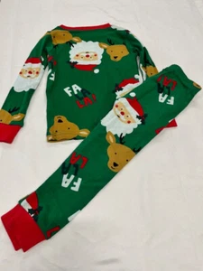 Carters KIDS 2 PC Santa Claus Christmas Pajama Set (GREEN/RED 3T)NWOT - Picture 1 of 2