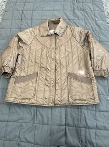 Giacca a vento vintage anni 80 Dani Colby trapuntata bronzo marrone 26W - Foto 1 di 21
