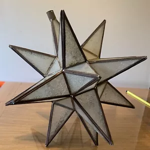 Suspension Forme Étoile Fer Et Verre Décoré Hauteur 50 Cm - Afbeelding 1 van 9