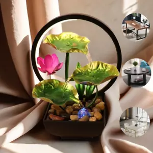 Zimmerbrunnen USB Springbrunnen Ornament Gartenbrunnen mit LED Licht Wasserspiel - Bild 1 von 13