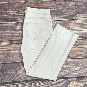 St John Beige Khaki Women’s Jeans Size 6 Flat Front Mid Rise Straight Leg - Picture 1 of 10