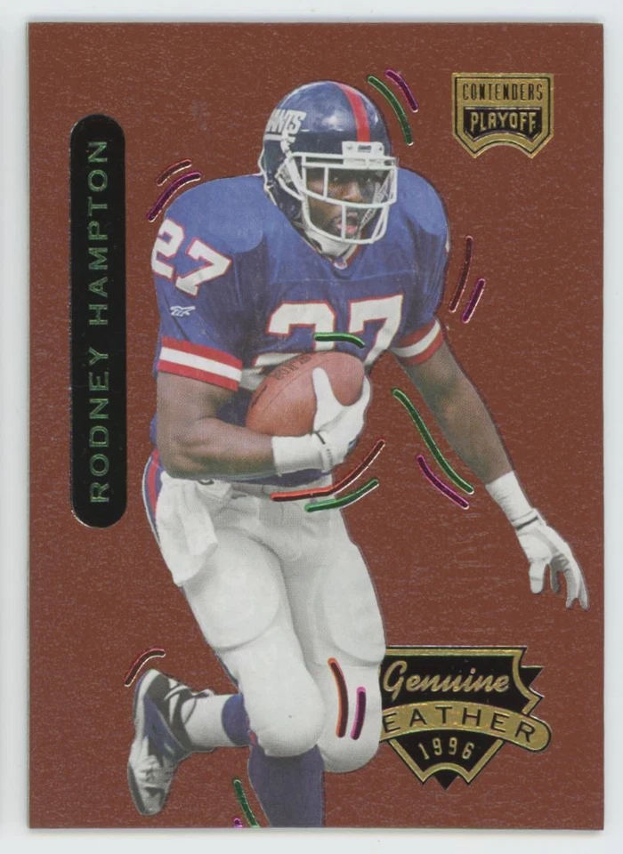 1996 Playoff Contenders Genuine Leather Rodney Hampton New York Giants #27 - Image 1 of 2