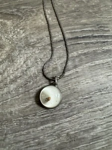 Vintage Sterling Silver Necklace Mustard Seed Faith Matthew 17:20 Pendant Amulet - Afbeelding 1 van 2