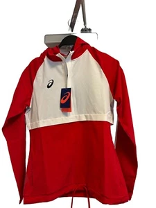 NEW ASICS Team Woven Track Top, Team Red/Team White, Small Men’s - Picture 1 of 2