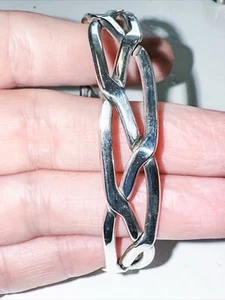 Bracciale Vintage Argento Sterling Bracciale Treccia Design Gioielli Messicani 925 - Foto 1 di 6