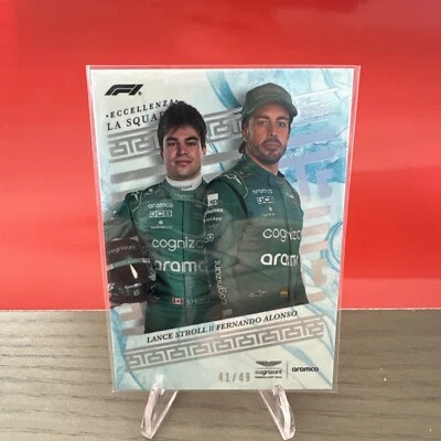 2023 Topps Eccellenza Formula 1 F1 Stroll Alonso Blue La Squadra /49 - Image 1 of 2