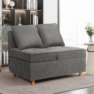 Sofa Bed Chair 4-in-1 Convertible Chair Bed 3-Seat Linen Fabric loveseat Sofa~US - Picture 1 of 10