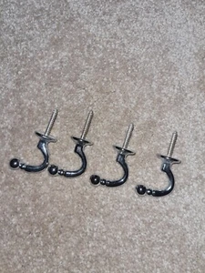 Ball End Curtain polished chrome Tie Back Hooks - 4 pack - Picture 1 of 1