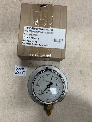 Wika en 837-1 pressure gauge 0-10 bar New Stainless Housing Liquid Filled 1/4” - Image 1 of 4