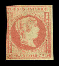 Spanish PHILIPPINES 1863 Queen Isabella II  10c rose  Sc# 15 early FORGERY