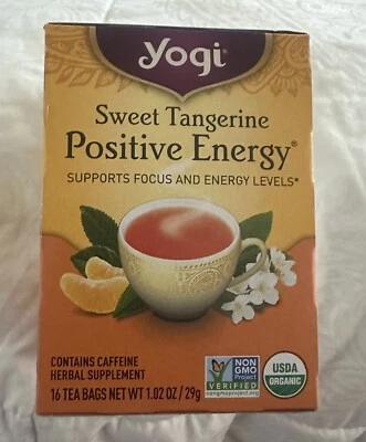 Yogi Tea - Té de energía positiva de mandarina dulce (paquete de 2) cafeína - 32 bolsitas de té Foto 1 de 4