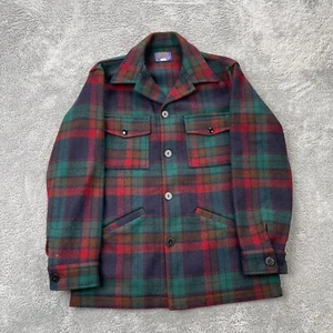 Vintage Pendleton Jacket Mens Small Green Plaid Virgin Wool Shacket Shirt Coat - Picture 1 of 8