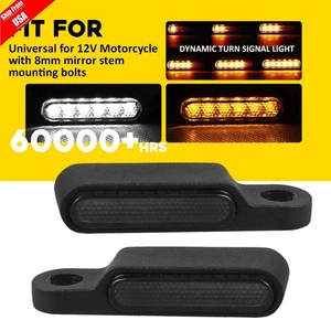 UNIVERSAL Para Moto 12V Manillar LED Señales de Giro Intermitente Luz de Correr 2x - Imagen 1 de 15
