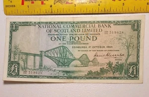 1964 National Commercial Bank of Scotland Ltd £1 Pound Note; Pick 269 *F/VF* - Picture 1 of 2