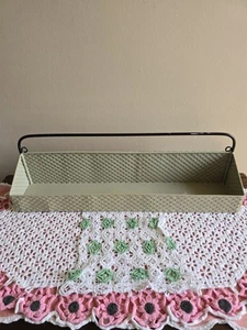Metal Wall Hanging Shelf Light Green & Black Shabby Chic Country Cottage - Picture 1 of 12